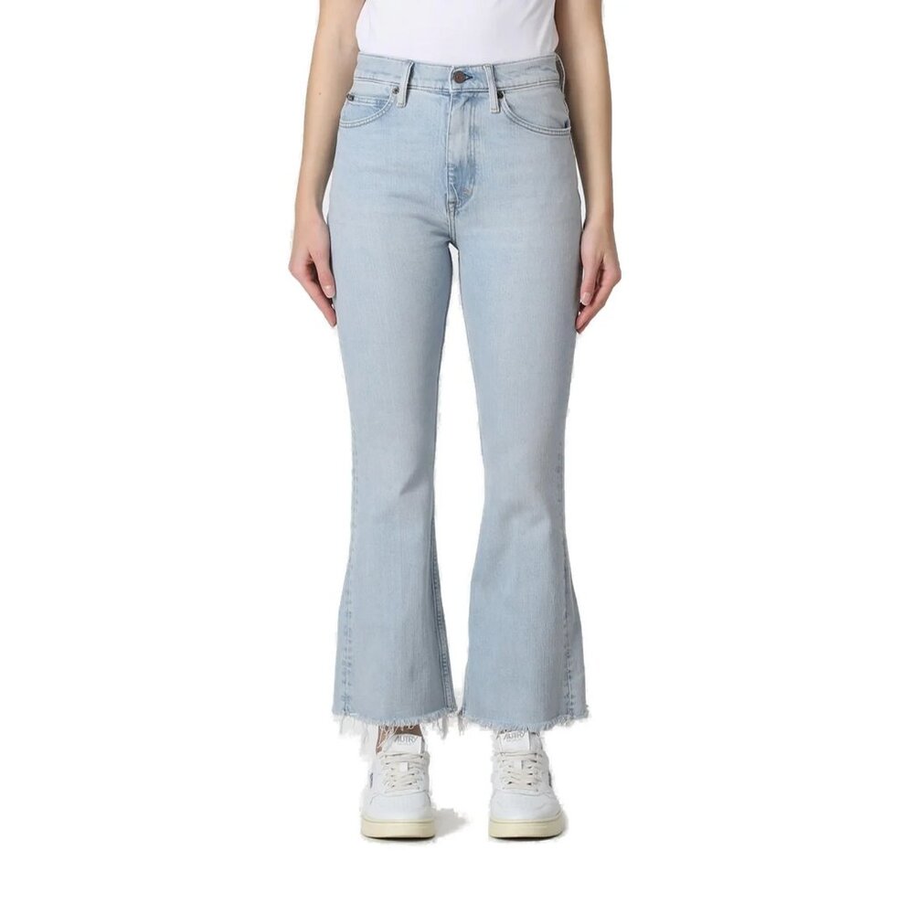 Polo Ralph Lauren Womens Size 30 The Crop Flare Jeans Raw Hem Light Wash NEW